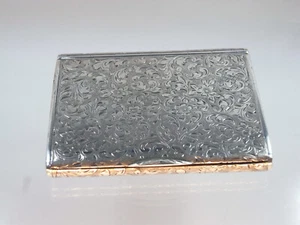 Antike Visitenkarten Dose 900 Silber fein floral verziert Handarbeit um 1900 - Bild 1 von 15