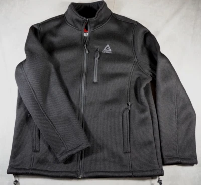 Gerry Full Zip Heavy Ribbed Waffle Knit Fleece Lined Men XXL Jacket Zip Pockets - Image 1 of 4