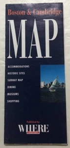 Boston & Cambridge Map Published By Where Boston - Picture 1 of 2