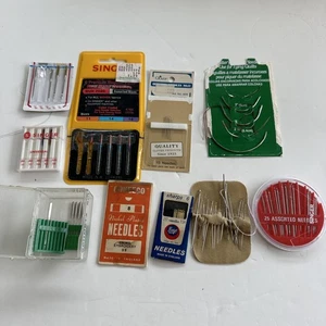 Vintage Lot Sewing Needle Hand Quilting Curved Sewing Machine Singer SCHMETZ - Picture 1 of 8