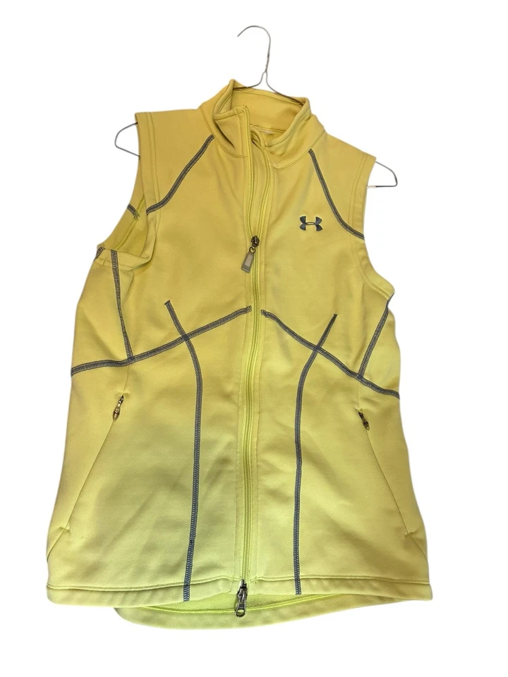 Under Armour Women's Yellow Full Zip Athletic Vest- Small - Image 1 of 1