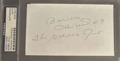 Tarjeta de índice autógrafo Bobby Hull PSA/DNA auténtica #9 The Golden Jet Foto 1 de 3