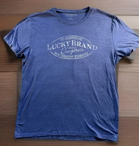 LUCKY BRAND T-Shirt Mens Large Dark Gray Americas Favorite Logo Graphic Tee EUC - Picture 1 of 7