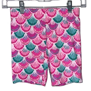 Tommy Bahama Girls Pink Mermaid Shell Glitter Shorts Size Medium - Picture 1 of 9