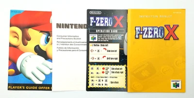 F-Zero X N64 Nintendo 64 Manual & Inserts ONLY AUTHENTIC HTF WoW - Image 1 of 4