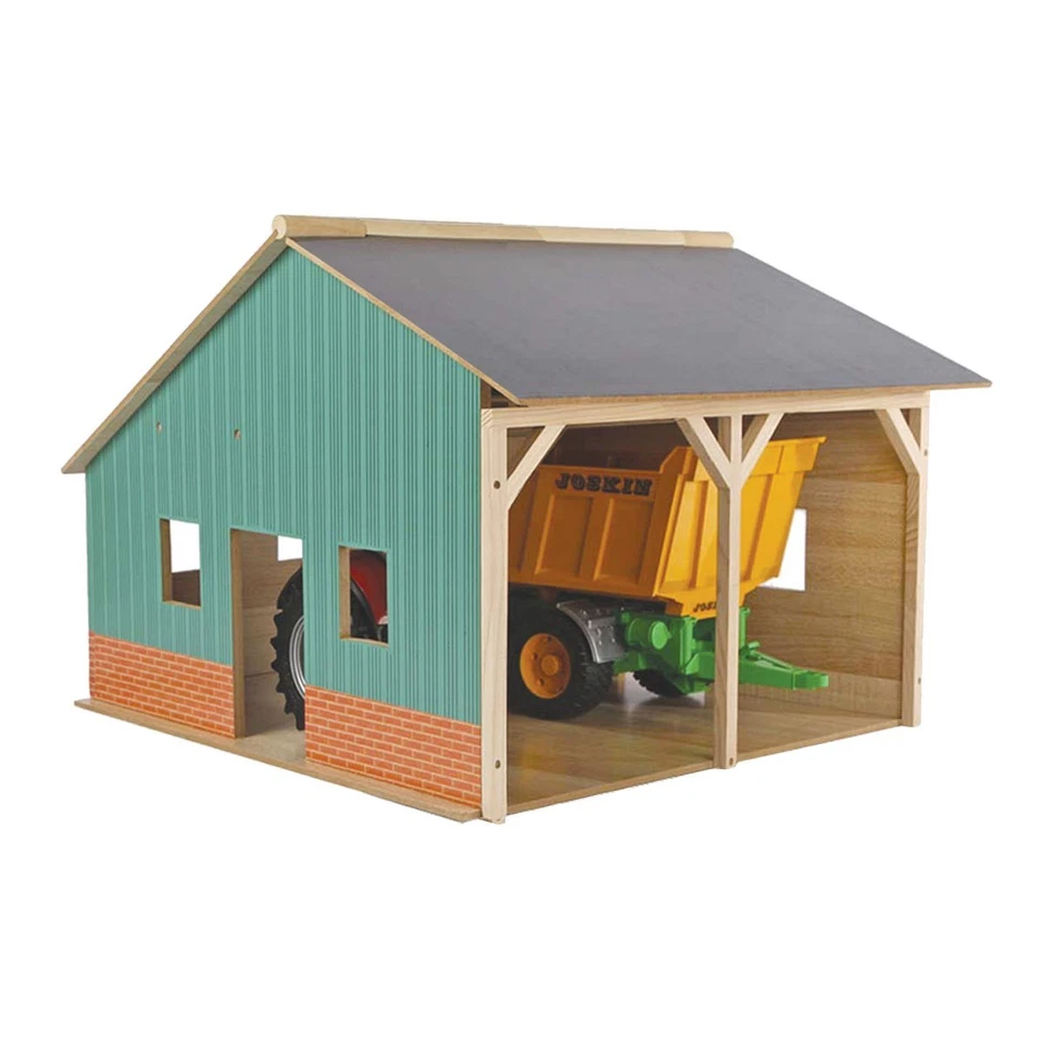 1/16 Wooden Farm Machinery 2 Bay Shed - Barn - Equipment - Building 610338 - Image 1 of 1