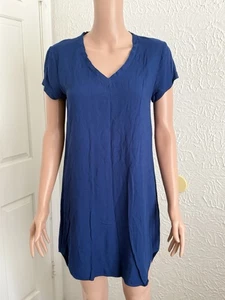VESTIDO CLOTH & STONE TALLA XS CUELLO EN V MANGA CORTA DOBLADILLO ALTO-BAJO EN ARÁNDANO - Imagen 1 de 4