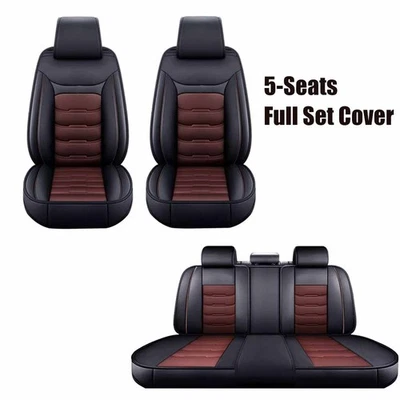 For Buick Car Seat Cover 5 Seat Full Set Leather Waterproof Front Rear Cushion - Image 1 of 4