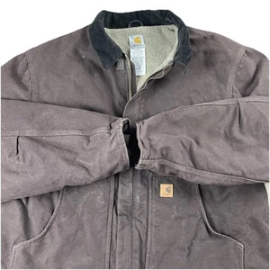 Chaqueta Carhartt Para Hombre 2XL Marrón Pato Lona Detroit Sherpa Forrada J164 DKB Y2K - Imagen 1 de 15