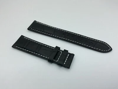 AUTÉNTICO TISSOT NUEVO 20MM NEGRO GENUINO CUERO COCODRILO CORREA PULSERA Foto 1 de 2