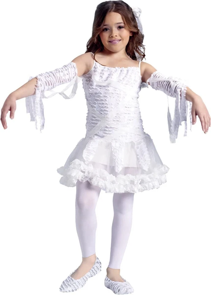 Tutú Momia Niño Niñas Blanco Disfraz Sin Pies Medias Vestido Elegante Grande 12-14 Foto 1 de 1