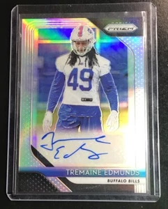 🔥2018 Prizm Silver Rookie Auto Tremaine Edmunds RA-TRE Buffalo Bills RC VT - Picture 1 of 2