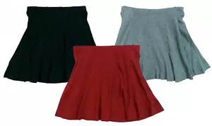 Girls PACK OF 2 Basic Ribbed Dance Skater Fashion Skirt 9 to 14 Years - Picture 1 of 4