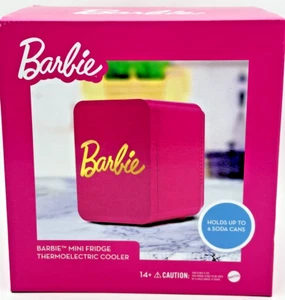 Barbie Pink 6 Can Personal Mini Fridge Thermoelectric Cooler NEW - Picture 1 of 8