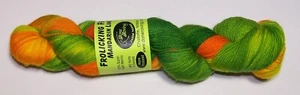 480 yd Done Roving FROLICKING FEET Superwash Merino sock yarn MANDARIN LIME - Picture 1 of 1