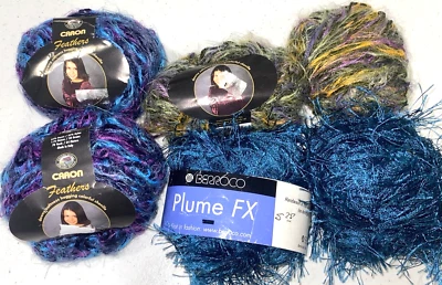 Lote de Hilados Especiales Plumas de Caronte / Berroco Plume FX Sólidos Variegados Foto 1 de 4