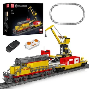 Mould King 12027 Diesel Locomotive Train Trailer Building Block Remote Toy - Picture 1 of 8