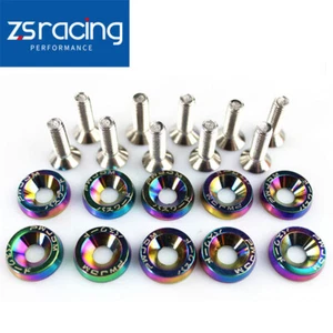 10Pcs Chrome Aluminum Billet Fender Bumper Washer/Bolt Engine Bay Dress Up - Picture 1 of 4