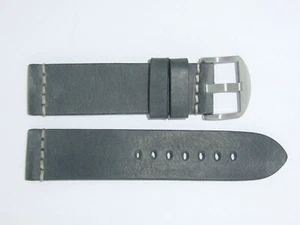 "Cinturino Orologio RIOS1931 Originale Vintage in Pelle di Mucca 22 mm Grigio ""Birmingham" - Foto 1 di 2