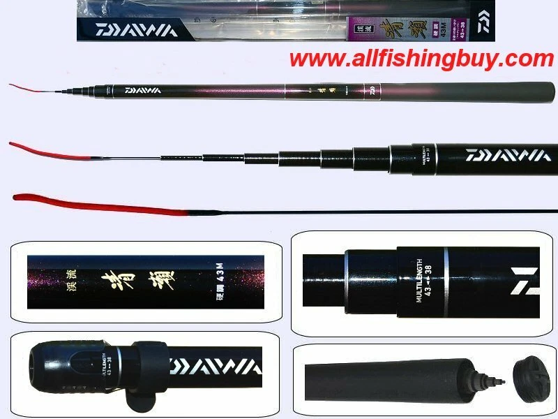 Barra de poste telescópica Daiwa Kiyose 43M ligera flexible 97% carbono nueva 14,3 pies 4,3 m  Foto 1 de 1