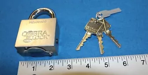 Cobra padlock with Medeco M3 lock cylinder and 3 keys & security I.D. tag - New - Picture 1 of 8
