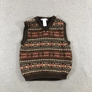 Janie & Jack Boys Sweater Vest Size 4 Toddler Dress Brown Pullover top - Picture 1 of 8