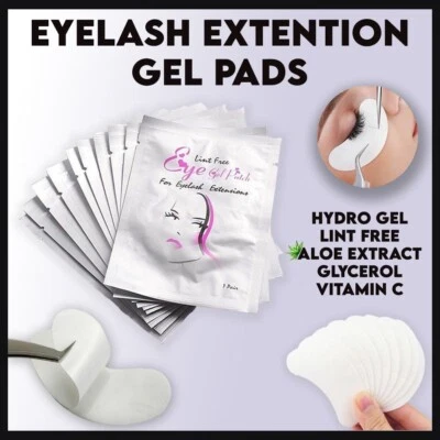 Salon Eyelash Lash Extensions Under Eye Gel Pads Lint Free Patches Make Up Tools - Image 1 of 4