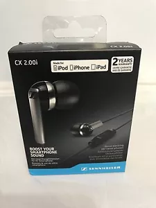Sennheiser CX 2.00 In-Ear Sound Isolating Headphones Apple Black Brand New - Picture 1 of 2