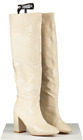 Missguided Cream Croc Embossed Knee High Boots Uk 6 Eu 39 