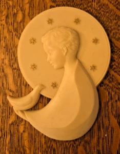 Angel Boy with Halo Dove Religious Made in Italy Wall Art Catholic Altar Gift 5" - Picture 1 of 3