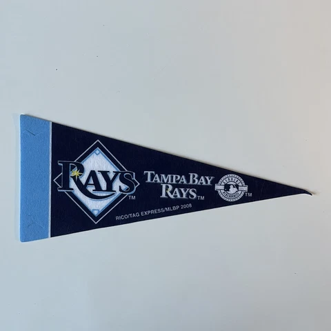Tampa Bay Rays Vintage Old Logo MLB Mini Pennant 9"x4” Felt Banner Flag Cover