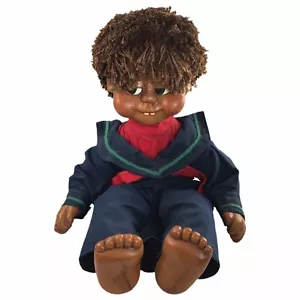 Bambola in legno vintage Naber Kids Walter 1988 firmata 17" capelli castani da collezione - Foto 1 di 5