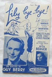 Partition ancienne LILY BYE .. BYE! Guy Berry / Vandair & Bourtayre - Picture 1 of 2