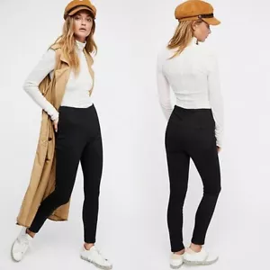 Neu mit Etikett: Free People Ankle-Skinny-Jeans ultrahoher Bund zum Überziehen schwarz Gr: 25 - Bild 1 von 11