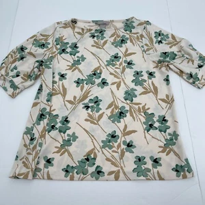 H&M Womens Top Medium Short Sleeve Floral Top Preppy Casual Floral Flower Boho - Picture 1 of 12