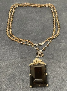 Large crystal crystal pendant with sterling silver hook 2” pendant 18” chain - Picture 1 of 8