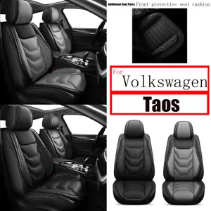 Front&Rear Car For Volkswagen Taos 2022-2024 PU Leather 2/5Seat Covers Cushion - Picture 1 of 24