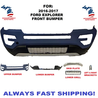 FOR 2016 2017 FORD EXPLORER FRONT BUMPER UPPER & LOWER - Image 1 of 4