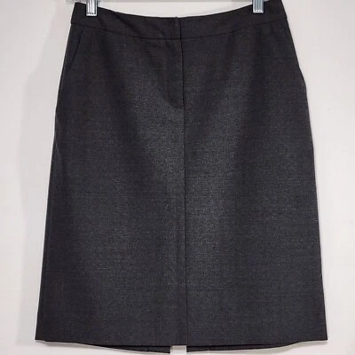 Falda Brooks Brothers 346 Mezcla Lana Talla 4 Gris Carbón Elastizada Hasta la Rodilla  Foto 1 de 4