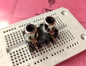 2 Stück Jalco Dual RCA Phono Jack Baugruppe, Leiterplattenhalterung, PC, schwarz, Twin, rechtwinklig - Bild 1 von 4