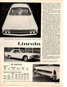 Lincoln Continental 1962 ~ artículo/anuncio original de vista previa de auto nuevo - Imagen 1 de 1