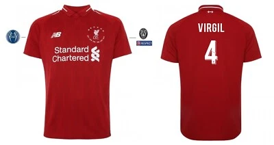 Trikot NB FC Liverpool 2018-2019 Home 6 Times Champions UCL I Virgil van Dijk 4