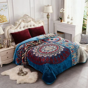 Manta de visón pesado tamaño king mantas de cama bohemias reversibles suaves 9 lb 85"x95" - Imagen 1 de 9
