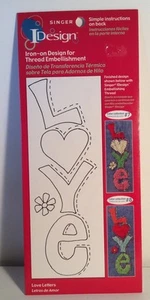 LOVE Singer IDesign IRON ON DESIGN FOR THREAD EMBELLISHMENT LOVE New - Picture 1 of 3