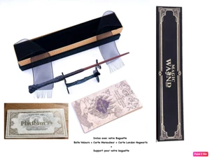 Baguette Wand HARRY POTTER Métal/résine+boite + 2 cartes + support Baguette - Imagen 1 de 6
