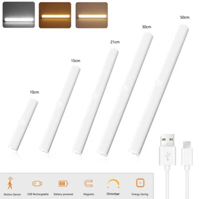 LED Unterbauleuchte mit Bewegungsmelder Küche Schranklampe Nachtlicht Sensor USB - Bild 1 von 4