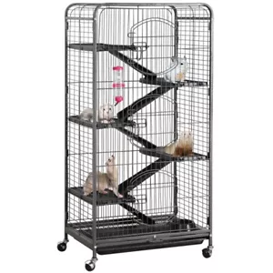 Jaula Hamster Jaulas de 5 Niveles Cobaya Huron Roedor Casetas con Ruedas Grande - Imagen 1 de 12
