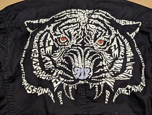 Vintage Men's Diesel Jeans Tiger print lightweight jacket Size Large - Picture 1 of 6