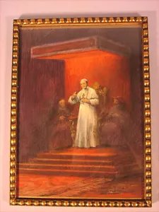 Altes Pastell Papst von 1935 Otto Nowak Wien Senftenberg - Bild 1 von 7