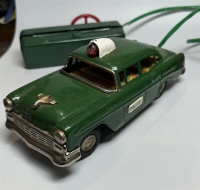 De colección LineMar Control Remoto Batería Op Verde Policía Estaño Coche Juguete Marx Foto 1 de 4